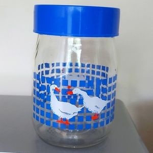 Vintage 1982 Carlton Country Geese Glass Canister